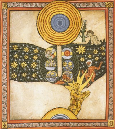 Forløseren. Miniature fra Liber Scivias af Hildegard af Bingen, ca. 1175 (akvarel på pergament) af German School