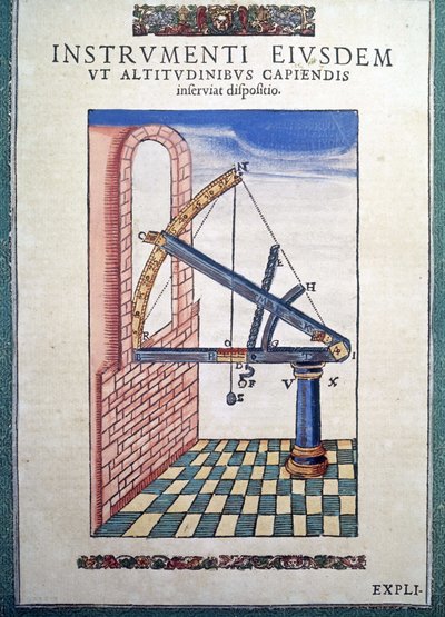 Den astronomiske sekstant i "The Mechanism of Astronomy" af Tycho Brahe (1546 - 1601), Wandsbeck af German School