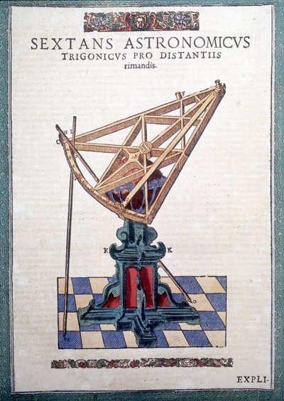 Den astronomiske sekstant i "The Mechanism of Astronomy" af Tycho Brahe (1546 - 1601), Wandsbeck af German School