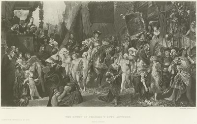 Karl Vs indtog i Antwerpen (gravure) af German School
