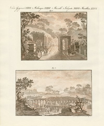 Den udgravede by Pompeji af German School