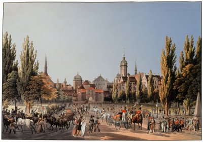 Messen i Leipzig. ca 1810-20 (gravering) af German School