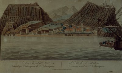Øen St. Helena (gravering) af German School