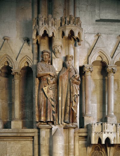 Ridderen Ekkard og hans kone Uta (Hermann og Reglindis) Skulptur af den tyske skole. 1245 Cathedrale of Saint Peter and Paul, Naumburg, Tyskland af German School