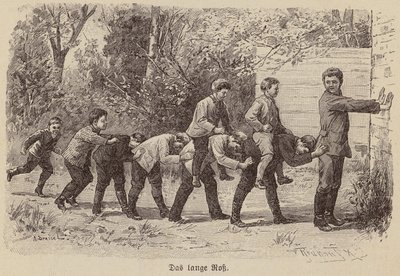 Det lange hestespil (gravering) af German School