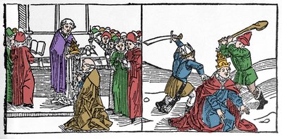 Sankt Fabiens martyrium (3. århundrede), torturerede paven og derefter halshuggede under kejser Dece