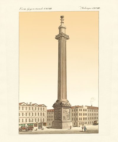 Monumentet i London (farvet gravering) af German School
