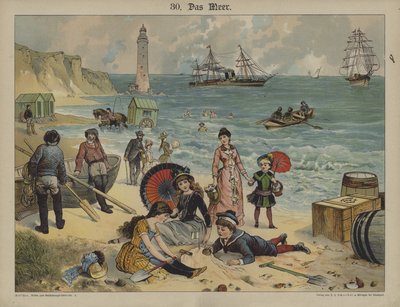 Havet (farve litho) af German School