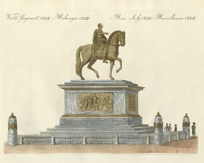 Statuen af Josef II foran kejserens slot i Wien (farvet indgravering) af German School