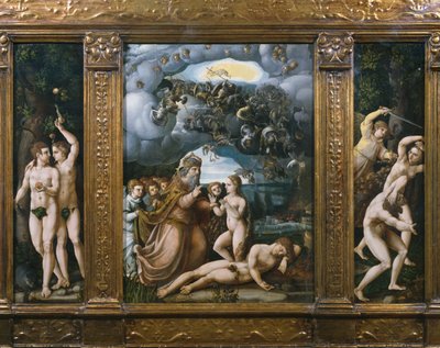 Skabelsens triptykon, Adam og Eva, Evas skabelse, udvisning fra paradis (se også 346195, 346197) af German School