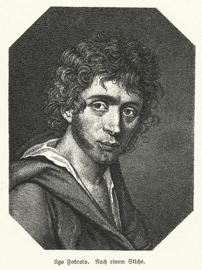 Ugo Foscolo, italiensk digter; soldat og revolutionær (litho) af German School