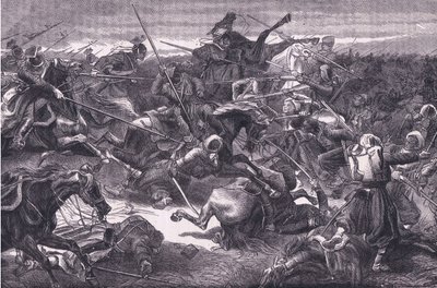 Uhlan-angreb, Cassells historie om krigen mellem Frankrig og Tyskland udgivet af Cassell and Company Limited, ca. 1890 (litho) af German School