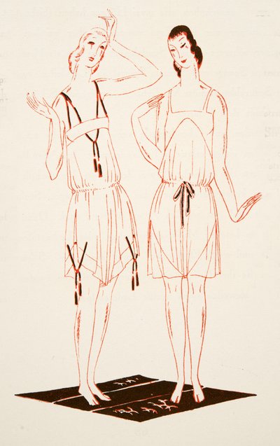 Undertøj fra Styl, pub.1922 (pochoir print) af German School
