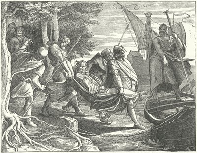 Valdemar II af Danmark taget til fange af Henrik I, greve af Schwerin af German School