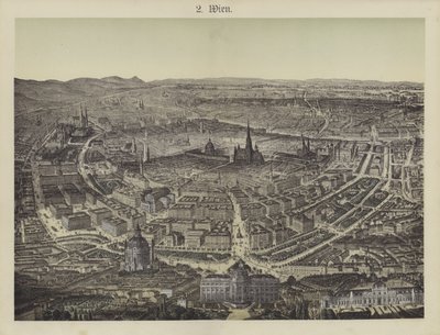 Wien, Østrig (farve litho) af German School