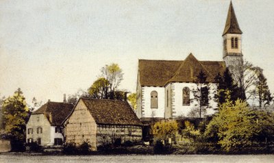 Udsigt over Bischwiller-kirken, Tyskland af German School