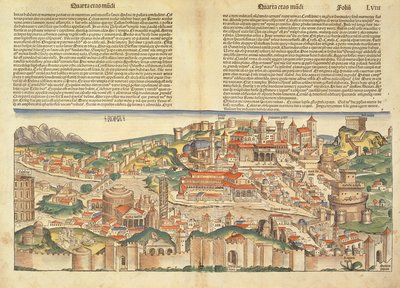 Udsigt over byen Rom, fra Nürnberg-krøniken af Hartmann Schedel (1440-1514) 1493 af German School