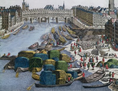 Udsigt over Wheat Port og Pont au Change ser opstrøms af German School