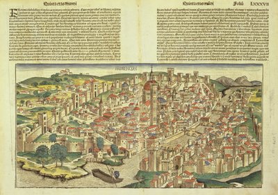 Udsigt over den befæstede by Firenze, fra Nürnberg-krøniken af Hartmann Schedel (1440-1514) 1493 af German School