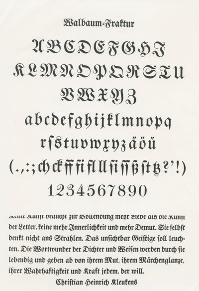 Walbaum fraktur af German School
