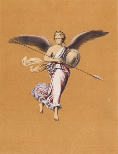 Vægmaleri fra Pompeji, Italien (farvelitografi) af German School