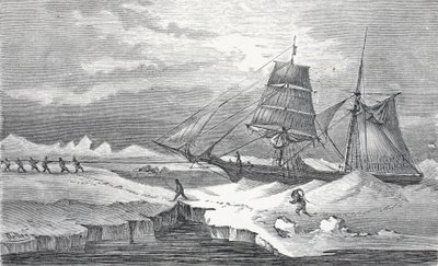 Warping through the Ice, pub London 1874 af German School