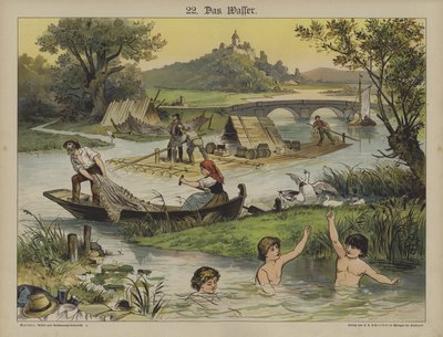 Vand (farve litho) af German School