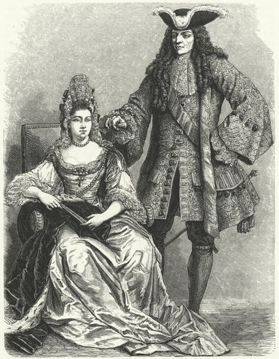 William III og Mary II, konge og dronning af England (gravering) af German School