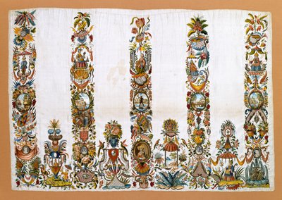 Kvindeforklæde, ca. 1760 (silke med metalliske tråde) af German School