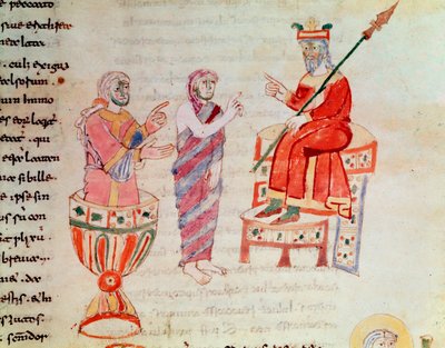Zoroaster eller Zarathustra rådgivende orakler (miniature, 9. århundrede) af German School