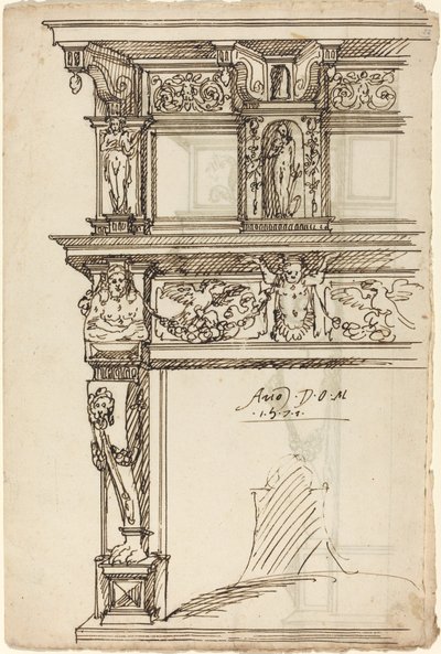 Palatial kappe med kviksølv og håb [recto] af German or Austrian 16th Century
