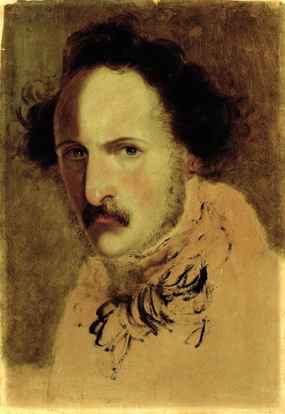 Portræt af Gaetano Donizetti (1797-1848) (olie på papir på lærred) af Gerolamo Induno