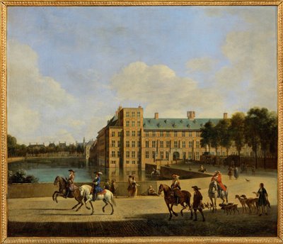 Binnenhof på Vijver i Haag ... (maleri på lærred) af Gerrit Adriaensz Berckheyde