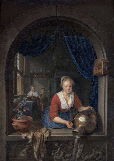 Tjenestepige ved vinduet af Gerrit Dou