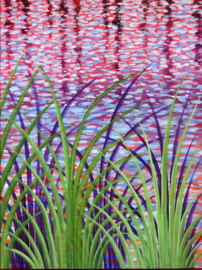 Creek Reeds 08, 2014 (akryl på lærred) af Gerrit Greve