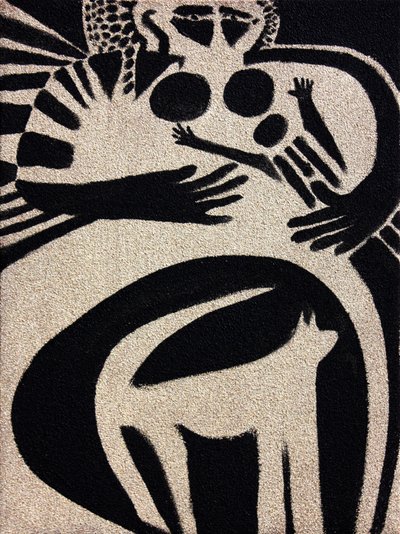 First Born, 2014 (sand og akryl på lærred) af Gerrit Greve