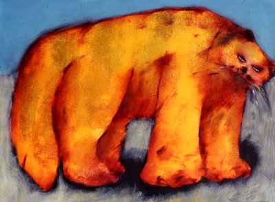 Great Cat, ca. 1980 (akryl på papir) af Gerrit Greve