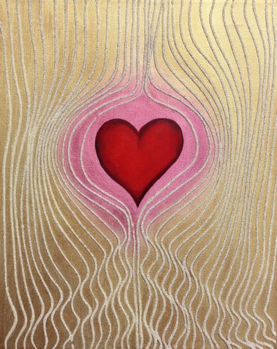 Heart Currents 3, 2011 (sand og akryl på lærred) af Gerrit Greve