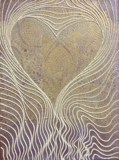 Heart Currents 9, 2011 (sand og akryl på lærred) af Gerrit Greve