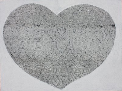 Heart Snow, 2023 (akryl på lærred) af Gerrit Greve