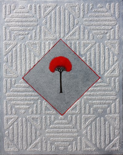Icon Relic 23, 2002 (sand og akryl på lærred) af Gerrit Greve