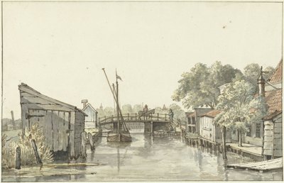 Udsigt over Ringdijk på Schulpbrug, ser mod Utrecht-siden af ​​Amstel af Gerrit Lamberts