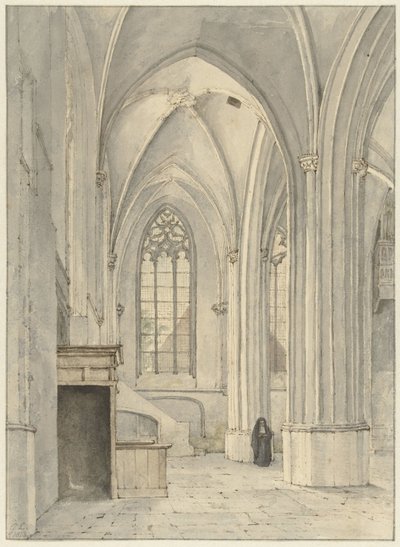 Interiør af Rhenens kirke af Gerrit Lamberts