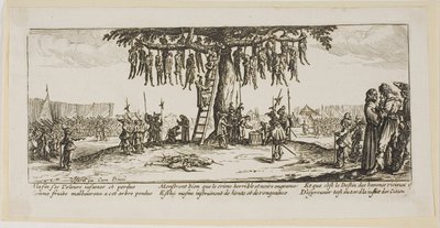 Hængningen, planche 11 fra Krigens store elendighed af Gerrit Lucasz van Schagen