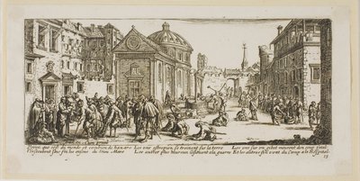 Hospitalet, planche femten fra Krigens store elendighed af Gerrit Lucasz van Schagen