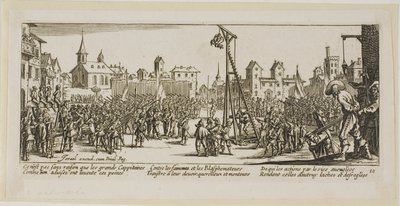 Strappado, planche ti fra Krigens store elendighed af Gerrit Lucasz van Schagen