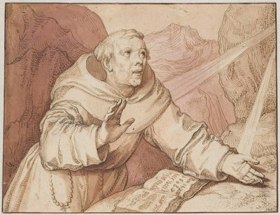 Den hellige Frans modtager stigmata af Gerrit Pietersz.