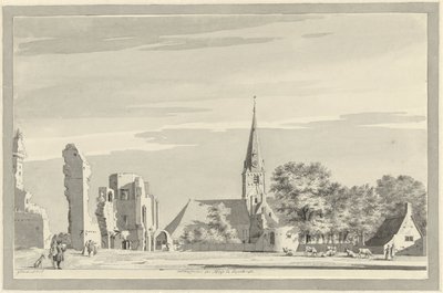 Ruinerne af klosteret Rijnsburg resterne af klosteret i Rijnsburgh (titel på objektet) af Gerrit Toorenburgh