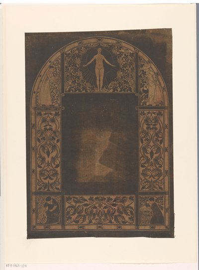 Design til en kalenderramme for 1901 med kvinder og blomster af Gerrit Willem Dijsselhof