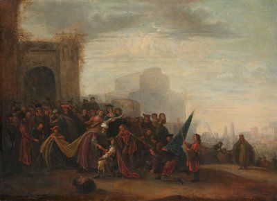 Saul byder David velkommen efter hans sejr over Goliat af Gerrit de Wet